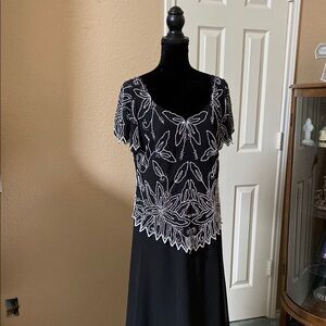 J Kara Black and White Maxi Dress